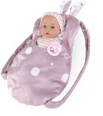 LALKA BOBAS NOSIDEŁKO PLECAK z uszami SMOCZEK łóżeczko plecaczek