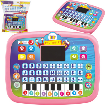 TABLET LAPTOP EDUKACYJNY DOTYKOWY dla dzieci LCD MÓWI PL PIANINKO RÓŻOWY