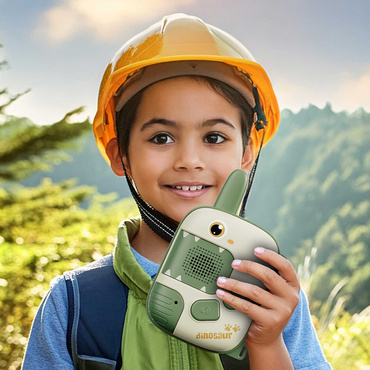 WALKIE TALKIE KRÓTKOFALÓWKI DINOZAUR DLA 2 OSÓB ZASIĘG 500m