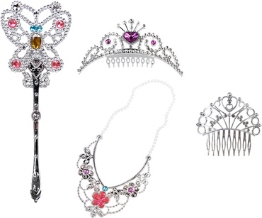 ZESTAW KSIĘŻNICZKI dla dziewczynek 4w1 BERŁO NASZYNIK KORONA 