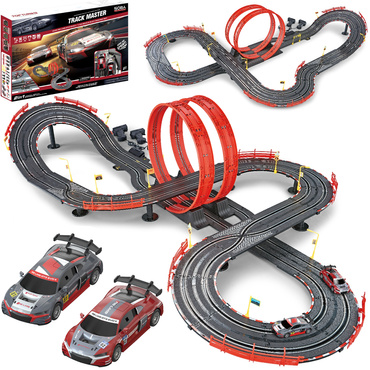 DUŻY TOR SAMOCHODOWY 2w1 Wyścigowy 750cm 2 AUTA AUDI R8 2 wersje toru LICENCJA AUDI