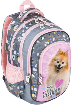 PLECAK TORNISTER SZKOLNY 4-KOMOROWY PIESEK MY LITTLE FRIEND BPL-58 SWEET POMERANIAN