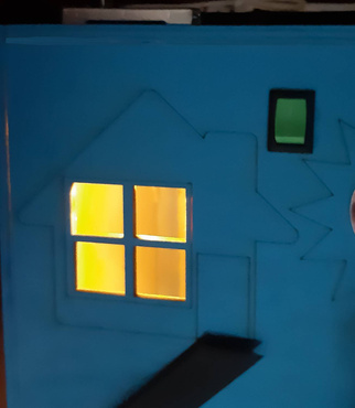 DREWNIANA KOSTKA MANIPULACYJNA SENSORYCZNA MONTESSORI 16W1 NIEBIESKA