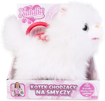 INTERAKTYWNY KOTEK CHODZĄCY NA SMYCZY chodzi miauczy BIAŁY KOT NATALIA