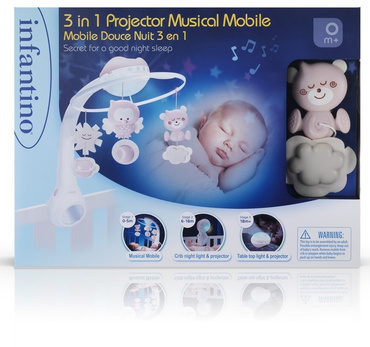 B-Kids MUZYCZNA KARUZELA Projektor Lampka 3w1 Pink