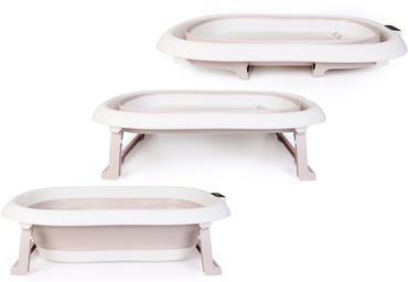 SKŁADANA WANIENKA DLA NIEMOWLAKA turystyczna TERMOMETR PODUSZKA wanna RÓŻOWA