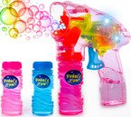 ŚWIECĄCY PISTOLET DO BANIEK Bańki Mydlane 2 PŁYNY RÓŻOWY
