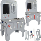 DUŻY DREWNIANY WARSZTAT MAJSTERKOWICZA ZNIKOPIS NARZĘDZIA ZESTAW