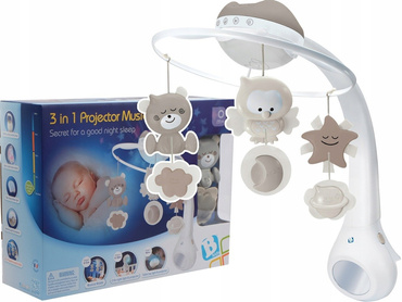 B-Kids KARUZELA DO ŁÓŻECZKA 3w1 PROJEKTOR LAMPKA 3 do wyboru