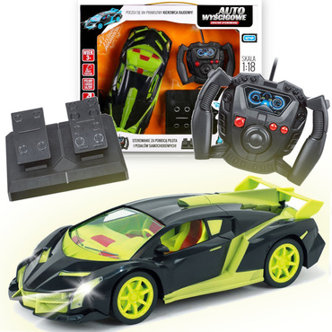 AUTO WYŚCIGOWE RC KIEROWNICA + PEDAŁY AKUMULATOR