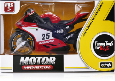MOTOCYKL Z NAPĘDEM MOTOR Światło Dźwięk POJAZD ŚCIGACZ CZERWONY