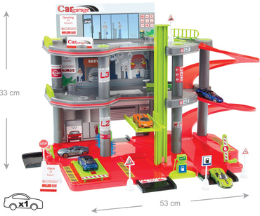  GARAŻ DLA DZIECI PARKING 3 POZIOMY TOR ZJAZDOWY WINDA STACJA + AUTO MOCHTOYS
