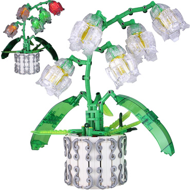 KLOCKI KWIATY ORCHIDEA ZESTAW 707 el. PODŚWIETLANE LED PILOT