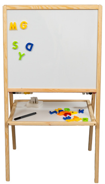 TABLICA KREDOWA MAGNETYCZNA DREWNIANA 4w1 LICZYDŁO ZEGAR Akcesoria