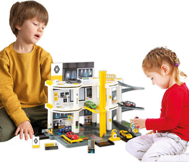 RENAULT GARAŻ DLA DZIECI PARKING 3 POZIOMY TOR ZJAZDOWY WINDA STACJA + AUTO MOCHTOYS