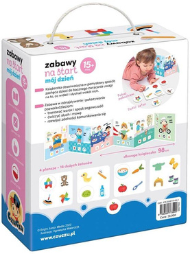 CzuCzu Zabawy na Start KSIĄŻECZKA MÓJ DZIEŃ GRA 4 PLANSZE 15m+