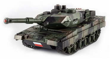 DUŻY CZOŁG LEOPARD NA PILOTA R/C LED DŹWIĘK + USB
