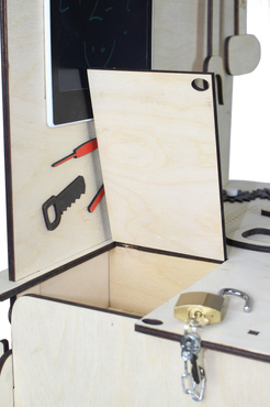 DUŻY DREWNIANY WARSZTAT MAJSTERKOWICZA ZNIKOPIS NARZĘDZIA ZESTAW