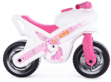 MOTOREK ROWEREK BIEGOWY JEŹDZIK DUŻY MOTOR MX JEDNOROŻEC 69cm BIAŁO-RÓŻOWY