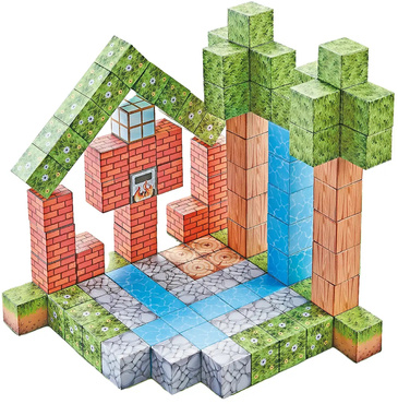 KLOCKI MAGNETYCZNE konstrukcyjne DLA DZIECI SZEŚCIANY PIKSELE KOSTKI 108el