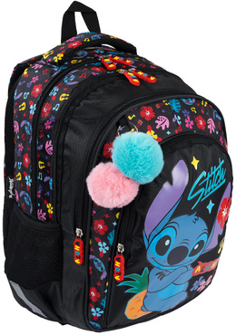 PLECAK TORNISTER SZKOLNY 4-KOMOROWY BPL-58 STITCH BLACK ALOHA