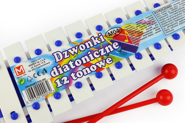 CYMBAŁKI DLA DZIECI DZWONKI DIATONICZNE 12 TONOWE 