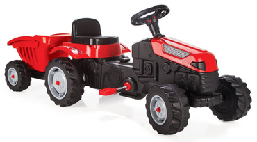 OGROMNY TRAKTOR NA PEDAŁY Z PRZYCZEPĄ XL 143cm CZERWONY