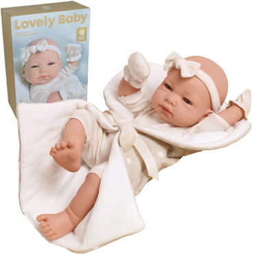 LALKA BOBAS REALISTYCZNA + AKCESORIA kocyk becik smoczek 38 cm NA PREZENT 