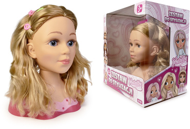 GŁOWA DO STYLIZACJI ZESTAW LALKA WŁOSY FRYZURY gumki spinki NATALIA