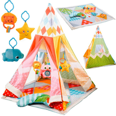 NAMIOT TIPI DOMEK MATA EDUKACYJNA ZABAWKI PODUSZKA