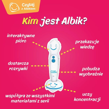 CZYTAJ Z ALBIKIEM ELEMENTARZ PRZEDSZKOLAKA ZESTAW MÓWIĄCE PIÓRO Z KSIĄŻKĄ