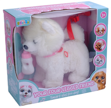 PIESEK INTERAKTYWNY CHODZĄCY PIES CHODZI SZCZEKA MERDA LIŻE REAGUJE NA DOTYK