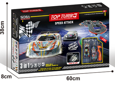 DUŻY TOR SAMOCHODOWY 3w1 Wyścigowy ELEKTRYCZNY 486cm 2 AUTA 3 wersje toru