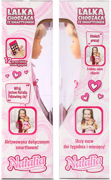 Lalka NATALIA CHODZĄCA ZE SMARTFONEM Mówi PL-ANG