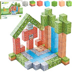 KLOCKI MAGNETYCZNE konstrukcyjne DLA DZIECI SZEŚCIANY PIKSELE KOSTKI 108el