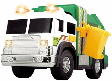 DICKIE TOYS ZIELONA ŚMIECIARKA Z KOSZEM Światło Dźwięk Auto