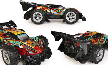 SAMOCHÓD Wyścigowy AUTO FUTURE ZDALNIE STEROWANE RC DYMI światło LED CZARNY