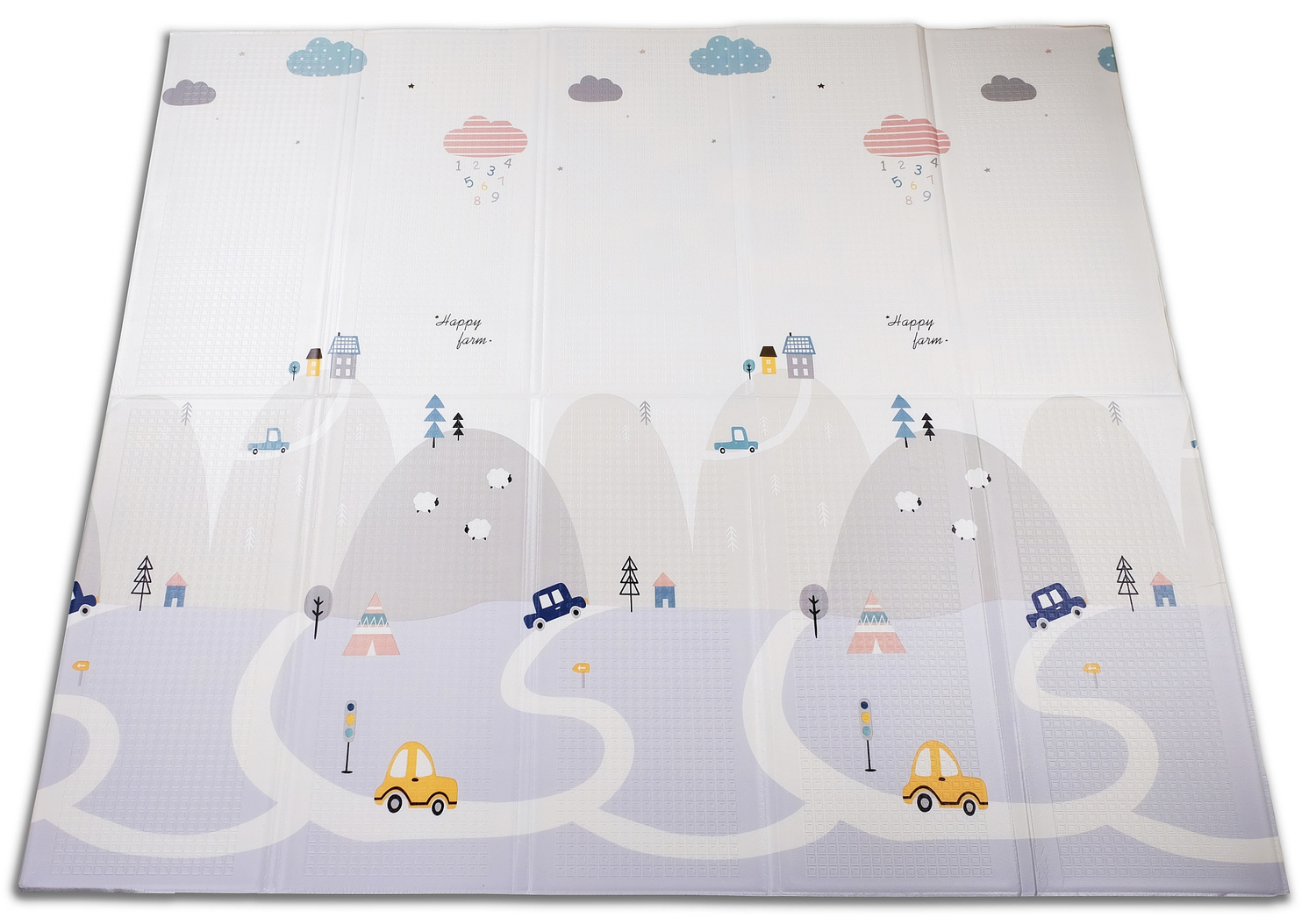 DWUSTRONNA DUŻA MATA PIANKOWA SKŁADANA 200x180 GRUBY DYWAN XPE