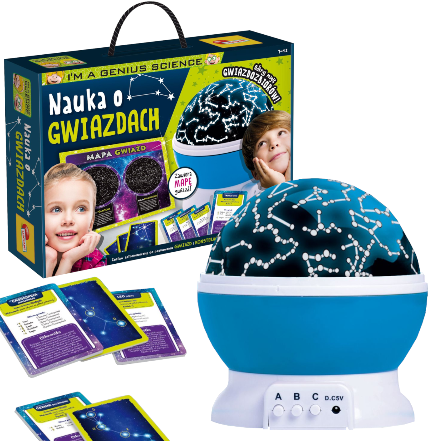 LISCIANI I'M A GENIUS SCIENCE NAUKA O GWIAZDACH ZESTAW OBROTOWY LED
