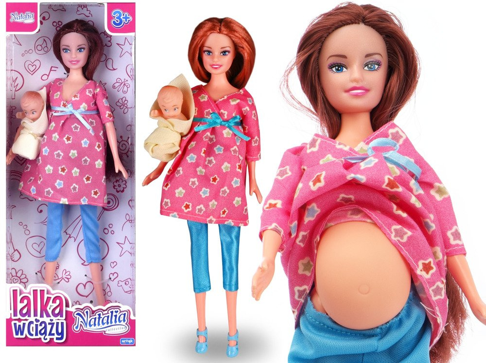 Momenty Przełomowe W życiu Bohaterów Lalka NATALIA LALKA W CIĄŻY MAMA BOBAS NIEMOWLĘ Becik 1800236387 - sklep