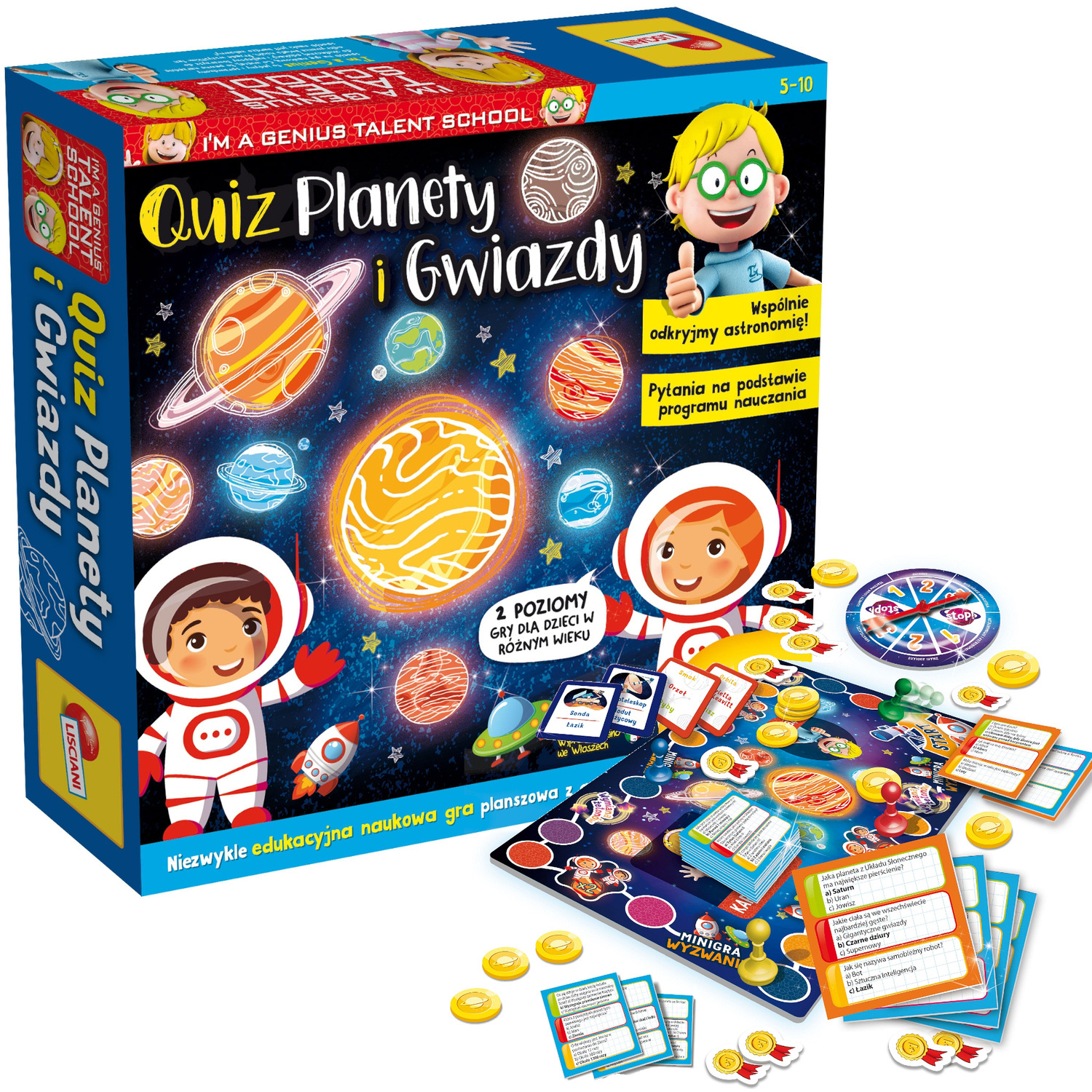 QUIZ I GWIAZDY MAŁY GENIUSZ NAUKA Lisciani 1800241390 sklep