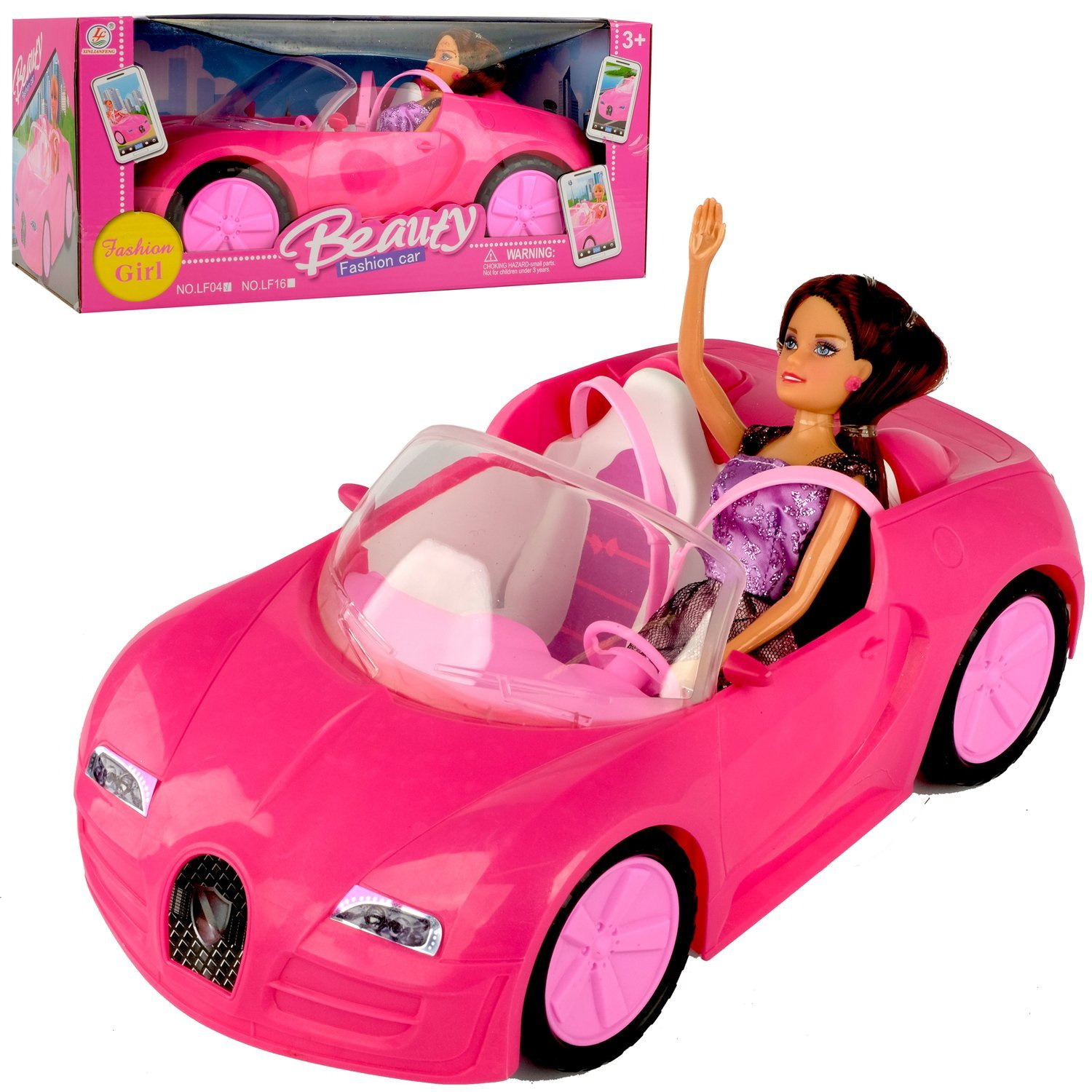 RÓŻOWY KABRIOLET DLA LALEK BARBIE AUTO Z LALKĄ 1800236045 sklep
