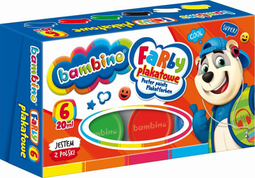 BAMBINO FARBY PLAKATOWE 6 KOLORÓW 20ml