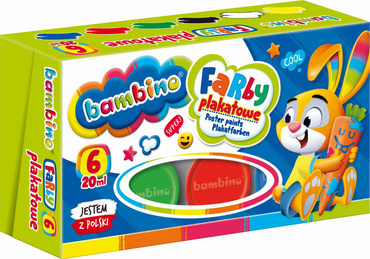 BAMBINO FARBY PLAKATOWE 6 KOLORÓW 20ml