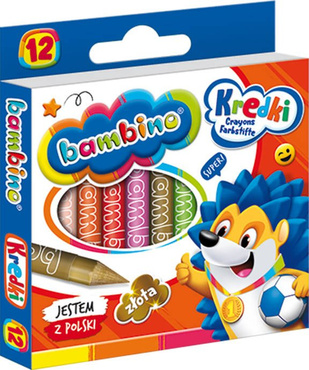 BAMBINO KREDKI ŚWIECOWE 12 KOLOR GLINKA KAOLINOWA