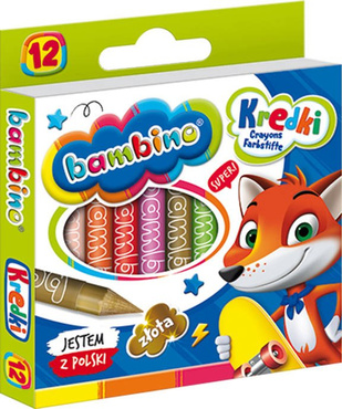 BAMBINO KREDKI ŚWIECOWE 12 KOLOR GLINKA KAOLINOWA