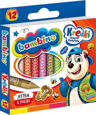 BAMBINO KREDKI ŚWIECOWE 12 KOLOR GLINKA KAOLINOWA