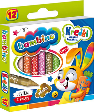 BAMBINO KREDKI ŚWIECOWE 12 KOLOR GLINKA KAOLINOWA
