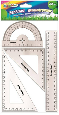 BAMBINO ZESTAW GEOMETRYCZNY 4 EL. LINIJKA 20cm