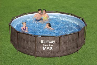 BASEN OGRODOWY 12W1 STELAŻOWY 366x100 POMPA DRABINKA RATTAN BESTWAY